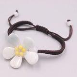 Real Jade Weave Bracelet For Women Lucky Charm Red Rope Flower Jade Luck