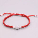Real Jade Weave Bracelet For Women Female Rose Beads Jade Red Rope Luck 16cm