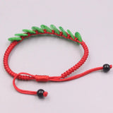 Natural Jadeite Green Safety Button Bracelet 6.3''L