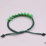 Natural Jadeite Green Safety Button Bracelet 6.3''L