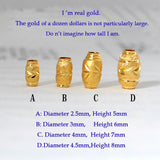 24K Yellow Bead Carved Pattern Year Lucky Red Rope Scattered Beads