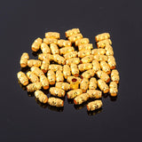 24K Yellow Bead Carved Pattern Year Lucky Red Rope Scattered Beads