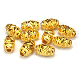24K Yellow Bead Carved Pattern Year Lucky Red Rope Scattered Beads