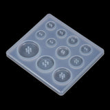 Round Silicone Resin Mold Button Pendant Heart Letter Jewelry Making