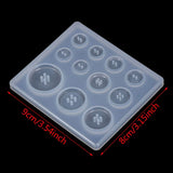 Round Silicone Resin Mold Button Pendant Heart Letter Jewelry Making