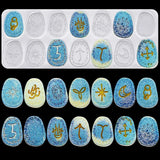 1PCS Rune Divination Crystal Epoxy Mold DIY Crafts