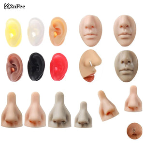 Soft Silicone 3D Nose Ear Model for Piercing Ring Jewelry Display