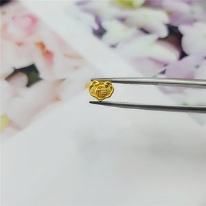 24K Yellow Gold 3D Mini Ruyi Bead Pendant 7x5mm 0.1-0.2g 999 Stamp