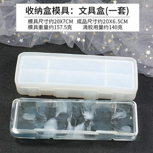 DIY Crystal Epoxy Stationery Box Storage Mold Set