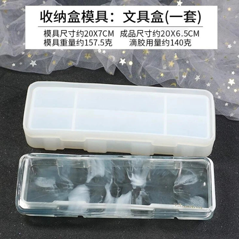 DIY Crystal Epoxy Stationery Box Storage Mold Set