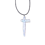 Freshwater Pearl Cross Pendant Necklace 25-40MM Natural Beads