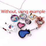 Water Drop Teardrop Floating Locket Necklace with Chains Glass Magnetic Pendant