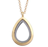 Water Drop Teardrop Floating Locket Necklace with Chains Glass Magnetic Pendant