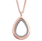 Water Drop Teardrop Floating Locket Necklace with Chains Glass Magnetic Pendant