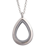 Water Drop Teardrop Floating Locket Necklace with Chains Glass Magnetic Pendant