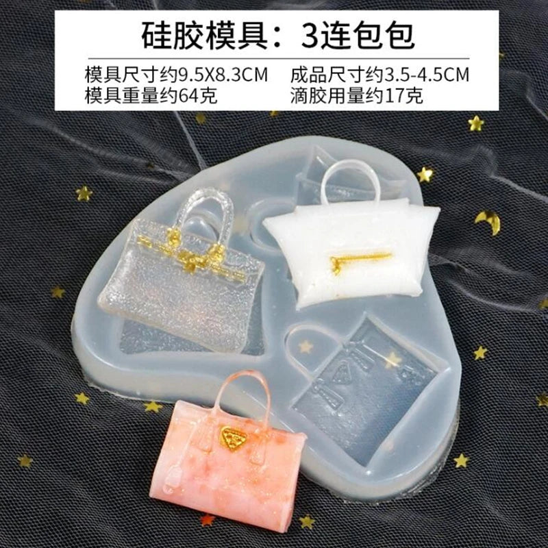 Transparent Silicone Mold Bag Mirror Set DIY Water Drop Silicone Mold