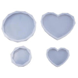 Transparent Silicone Mold Heart-Shaped Triangle Round DIY Coaster Set
