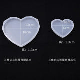 Transparent Silicone Mold Heart-Shaped Triangle Round DIY Coaster Set