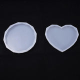 Transparent Silicone Mold Heart-Shaped Triangle Round DIY Coaster Set