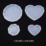 Transparent Silicone Mold Heart-Shaped Triangle Round DIY Coaster Set