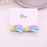 Rainbow Flower Unicorn Clip On Earrings for Girls Kids