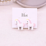 Rainbow Flower Unicorn Clip On Earrings for Girls Kids