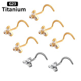 Titanium CZ Nose Studs Bar 20G Nose Piercing Jewelry