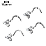 Titanium CZ Nose Studs Bar 20G Nose Piercing Jewelry