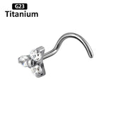 Titanium CZ Nose Studs Bar 20G Nose Piercing Jewelry