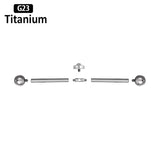 Titanium Tragus Piercing Vertical Barbell CZ Zircon 14G