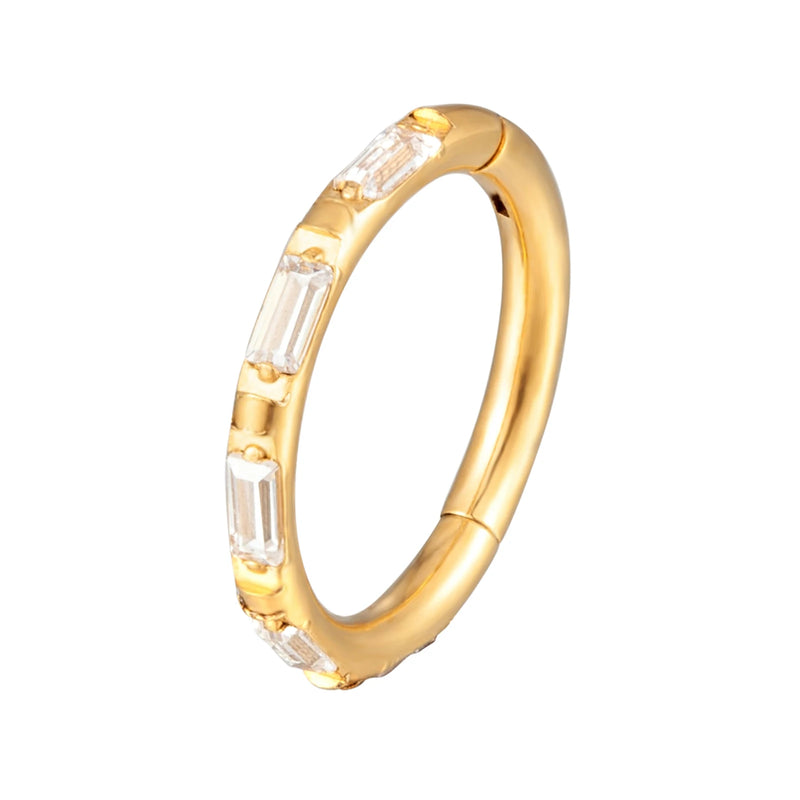 1PS G23 Titanium Square Zircon Stone Segment Ring