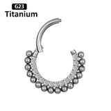 Titanium Zircon Nose Septum Ring Piercing Jewelry