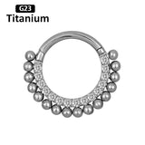Titanium Zircon Nose Septum Ring Piercing Jewelry