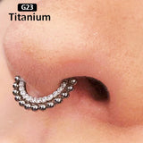 Titanium Zircon Nose Septum Ring Piercing Jewelry