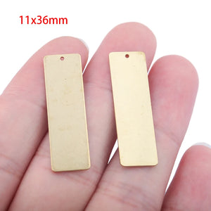 Raw Brass Blank Rectangular Tags Charms Pendant for DIY Stamping Jewelry
