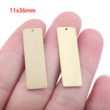 Raw Brass Blank Rectangular Tags Charms Pendant for DIY Stamping Jewelry