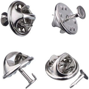 Rhodium Copper Nail Tie Tack Pin Clutch Brooch Base for DIY Jewelry