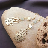 Raw Brass Hamsa Hand Charm Pendant for DIY Witch Jewelry
