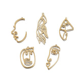 Raw Brass Hollow Face Hand Charms for Earrings DIY Craft