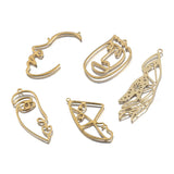 Raw Brass Hollow Face Hand Charms for Earrings DIY Craft