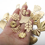 Raw Brass Monstera Leaf Charm Earring Charms Pendant DIY Jewelry Making