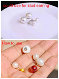 925 Silver Pearl Ear Plugs Earring 18K Plated Accessory