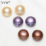 1Pair 12-13mm Natural Baroque Freshwater Pearls Beads Purple Brown 1mm