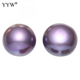 1Pair 12-13mm Natural Baroque Freshwater Pearls Beads Purple Brown 1mm