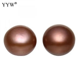1Pair 12-13mm Natural Baroque Freshwater Pearls Beads Purple Brown 1mm