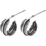 925 Silver Bird Feather /Angle Wings Leaf Stud Earrings