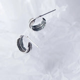 925 Silver Bird Feather /Angle Wings Leaf Stud Earrings