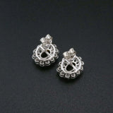 Solid 925 Silver Oval Stud Earrings Setting DIY Supplies
