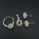 Solid 925 Silver Oval Stud Earrings Setting DIY Supplies