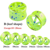Green Maple Leaf Ear Stretching Kit Plugs and Tunnels 2-20mm